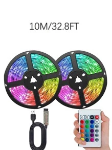 1 pieza Tira de luces LED RGB, alimentada por USB, color y brillo ajustables, múltiples modos, apta para TV, habitación, iluminación decorativa de escaleras, sala de juegos, dormitorio, decoración para fiestas en el hogar