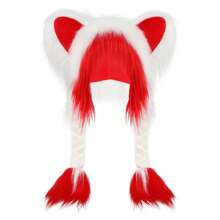 毛皮服装猫耳朵头饰毛绒毛皮帽子适合万圣节角色扮演服装派对头饰