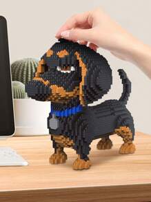 2100pcs DIY Mini Building Blocks Set - Sausage Dog, Pet Building Blocks Set, Decorative Animal Model, Suitable For Holiday Gifts, Room Decor, Christmas, Halloween, DIY Collectible