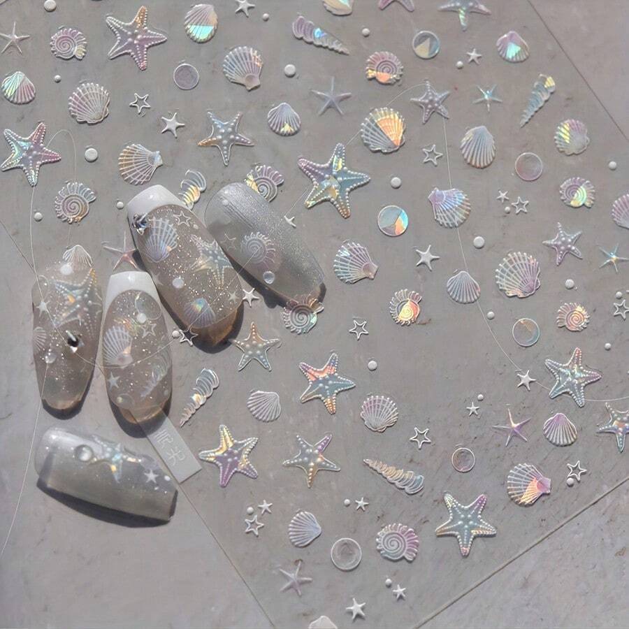 5D Nail Sticker Nail Sticker Shell 5D Manicure Stick Thin Transparent Back Glue Nail Stick Nail Accessories Nebula Jellyfish Thin Nail Decals With Adhesive Day Nails With Dreamy Tulip Nail Ornaments Nail Art Shell Slices, Colorful Asymmetrical 5D Nail Abalone Slices Nail Art Shell Stones Nail Sequins 5D Nail Charms Asymmetrical Seashell Slices Gel Flake Nail Supplies Mermaid Nail Sequins Decorations For Nail Design, Resin Mold Filling