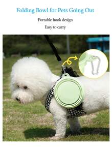 1pc Collapsible Dog Lover And Dog Mom Love Feeding Bowl, Silicone Portable Cat/Dog Lover Gift And Dog/Cat Mom Love Pet Water/Food Bowl For Outdoor Use