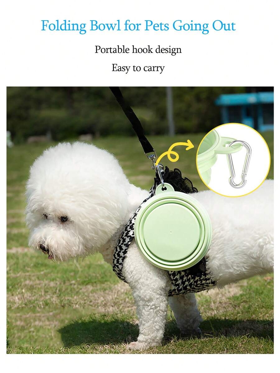 1pc Collapsible Dog Lover And Dog Mom Love Feeding Bowl, Silicone Portable Cat/Dog Lover Gift And Dog/Cat Mom Love Pet Water/Food Bowl For Outdoor Use