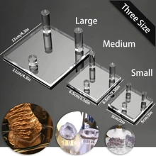 4 Packs Clear Acrylic Display Stand, Three-Peg Display Easel Stands For Fossil Coral Geodes Rock Mineral Agate Small Collectibles