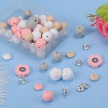 8/30/71pcs Exquisite 3D Floral Silicone Focal Beads Set - With Roses, Poppies, Round & Hexagonal, 1.0 - 2.0mm Delicate Size, Ideal For DIY Jewelry, Creative Necklaces, Bracelets, Pen & Keychain, Versatile Choice For Jewelry DIY