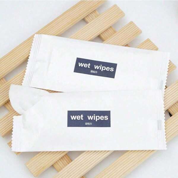 20/100/200pcs Single Sheet Airline Wipes Paper Towels Hotel Food And Beverage Takeout Disposable Hand Mouth Cleaning Wipes Small Bag Portable Household Personal Hand Wipes, Wet Wipes Independent Packaging