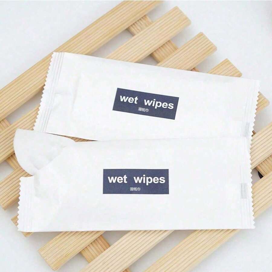 20/100/200pcs Single Sheet Airline Wipes Paper Towels Hotel Food And Beverage Takeout Disposable Hand Mouth Cleaning Wipes Small Bag Portable Household Personal Hand Wipes, Wet Wipes Independent Packaging
