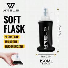 WRELS 1 件 150ml/250ml/500ml 可折叠便携式软水瓶，硅胶吹嘴，轻便，适合骑行、跑步、马拉松、徒步旅行、户外运动 - 彩色 - 查看 14