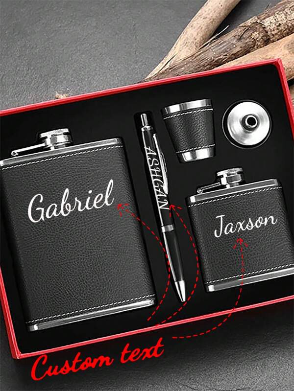 Juego de jarra de vino de acero inoxidable personalizado: jarra de vino portátil de acero inoxidable para exteriores, botella de vino pequeña de acero inoxidable - Un buen regalo para amigos y parejas - Suministros para fiestas, multifuncional, anti moho, ornamental, reutilizable, exquisito, elegante, de alta calidad, colorido, moderno, personalizado, único, regalos ideales para él, regalos ideales para ella, novio, papá, novia, mamá, familia, amigos, sala de té, hogar, jardín, oficina, para aniversarios, para el Día de San Valentín, para el Día de la Madre, para cumpleaños, para el Día del Padre, para graduaciones, para bodas, para inauguraciones de casa.