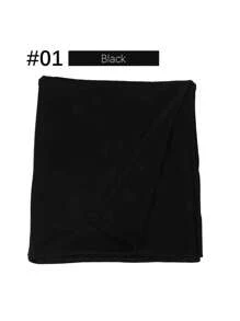 1pc Women's New Plus Size Hejab Scarf, Solid Color Casual Soft Shawl - Army Green - View 4