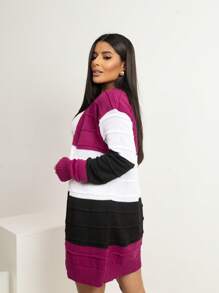 Knitted Cardigan Winter Women's Fashion Knitted Blouse | Knitted Winter Coat Max Cardigan Lover - 紫紅色大衣 - 查看 3