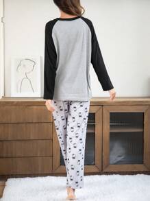 Sanrio Conjunto de Pijama Fofo Mulheres Desenho Animado Hello Kitty, Top de Manga Longa Gola Redonda e Calça, Ajuste Confortável e Solto, Adequado para Primavera, Outono, Verão, Roupas de Estação