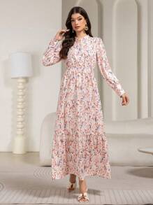 Váy dài tay đơn giản cho nữ, giản dị mùa xuân/hè, kín đáo - Nhiều màu - Xem 2