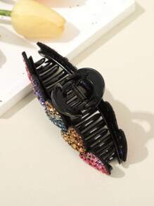 1个可爱彩色水晶爱心发爪夹，适合日常佩戴，可作发夹、发卡、发夹、发饰、发夹、发卡、发夹，秋冬季女士发饰，适合度假装扮、夏季海滩装扮 - 彩色 - 查看 4