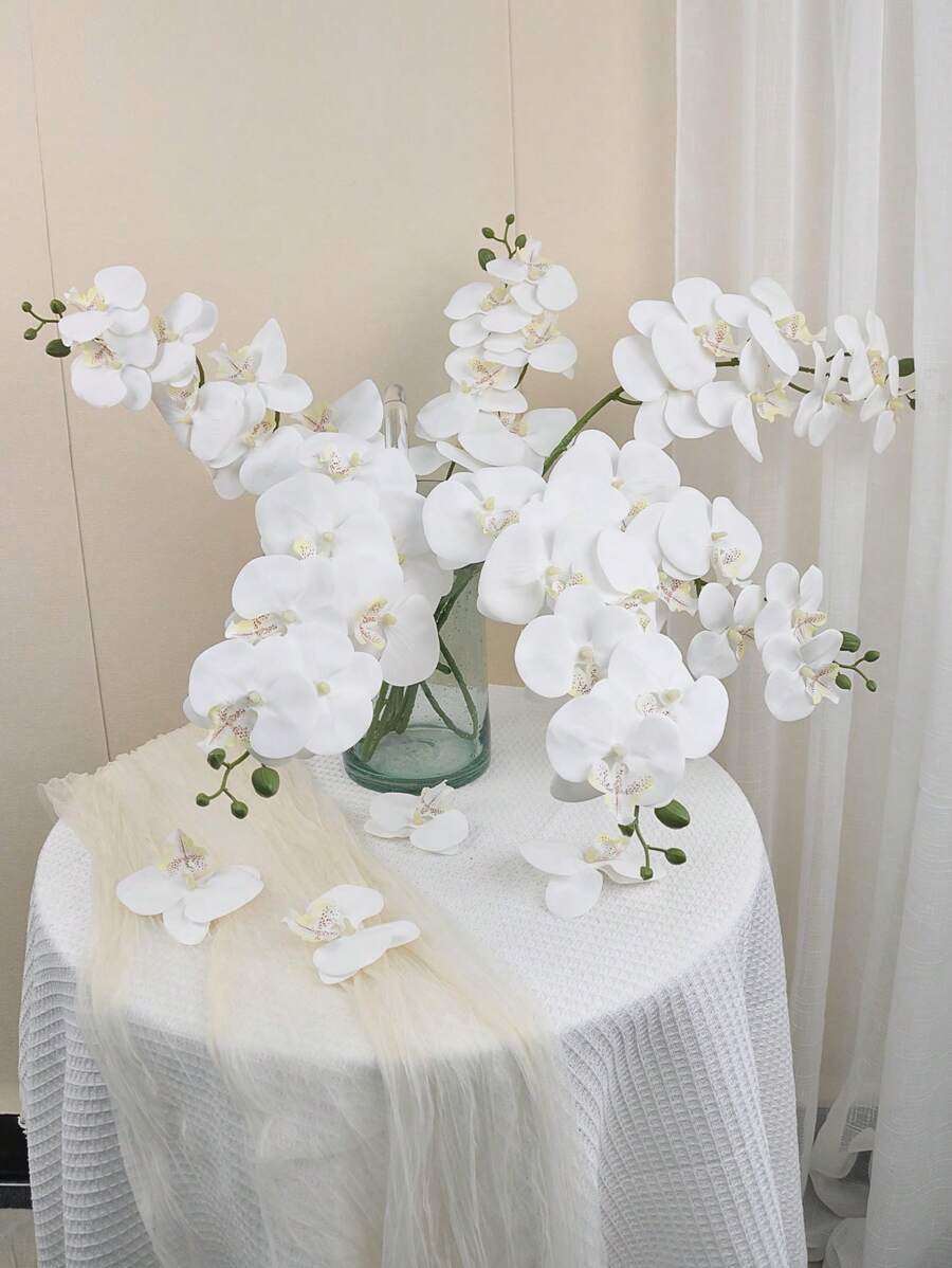 1 件/2 件/4 件 33.46 英寸人造蝴蝶兰 人造兰花茎植物家居婚礼装饰