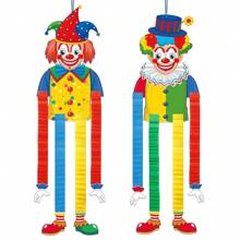 Paper Clown Pendant Circus Themed Birthday Clown Retractable Honeycomb Ornament
