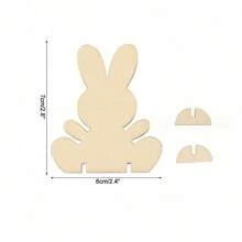 10 pièces/20 pièces Lapin de Pâques en bois DIY Ornement en bois Artisanat Cadeau Joyeuses Pâques Fête Maison Décoration de bureau