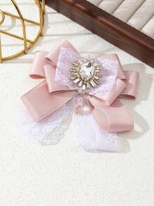 1pc Elegant Sunflower Rhinestone Decor Bow Fabric Extra Large Brooch, Luxurious Jewelry Brooch Pin, Suitable For Daily Wear, Gift For Occasions - classic - View 12