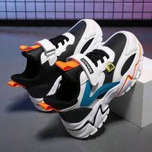 Kids' Autumn/Winter Casual Chunky Sneakers, Adjustable Hook & Loop Closure, Easy On/Off, Colorblocked, Thickened Non-Slip Sole, Campus/Student Sports Shoes Colorful Sneakers - Multicolor - View 4