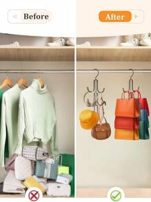 Minimalistische 6-haaks metalen tasorganizer, multifunctionele opberghaak voor handtas, riemen, stropdas, bretels, boodschappentas, bh's, hoeden, voor slaapzaal, appartement, slaapkamer, kast, woonkamer, keuken, badkamer, entree, camper, vakantiehuisdecoratie, ruimtebespaarder