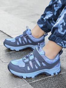 Chłopięce wiosenne buty sportowe na świeżym powietrzu, niskie, zapinane na rzep, antypoślizgowe, turystyczne trampki dla dzieci - Jasnoniebieski - Zobacz 6