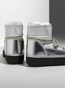 Royalfashion Dames Gouden Veterschoenen Sneeuwlaarzen Yevnoie