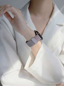 1pc Men Women Milanese Loop Strap Compatible With Apple Watch Band 45mm 44mm 40mm 49mm 46mm 41mm 38mm 42mm Fashion Magnetic Bracelet Compatible With IWatch Series 11 10 Ultra 9 8 7 6 SE 5 4 3 2 1 Stainless Steel Wristband