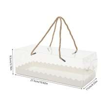 RibasuBB 60-Pack Clear Cake Packaging Boxes With Lifting Ropes, Foldable PET & Paperboard, Stylish, Lightweight, Ideal For Parties & Gifts - Transparent - View 8