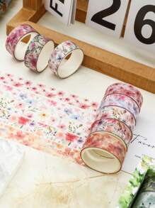 18 Rolls/Box, Vintage Floral Botanical Pattern Washi Tape, Floral Pattern Design Spring Beautification Handbook Decorating Materials, Scrapbook Decorative Paper Tape And Album Border Decoration Masking Tape