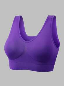 3pcs/Set Women Plus Size Sports Bra Set, Solid Color Seamless Padless Multifunctional Sports Bra - Multicolor - View 3