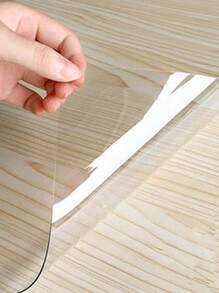 1pc Durable PVC Transparent Tablecloth - 0.5mm Thick, & Scratch-Resistant, Perfect For Home & Hotel Dining Tables - Clear - View 1