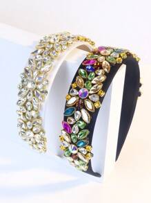 1件装女士几何图案宫廷风水晶（玻璃）装饰3D发箍 - 彩色 - 查看 2