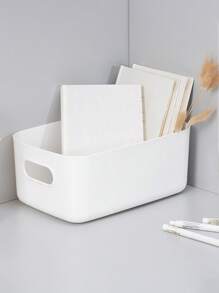 1 pieza Caja de almacenamiento para el escritorio, caja de almacenamiento de plástico para el hogar para ropa, cosméticos y uso en la cocina