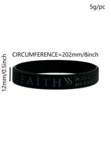 1 pièce/3 pièces Bracelets en caoutchouc silicone Bible Pray Power of Faith