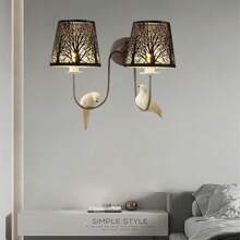 1 pezzo / 2 pezzi Paralume metallico con interno dorato e esterno nero, con motivo a foglie intagliate e a tema forestale, adatto per lampada da tavolo, lampada da terra, lampadario, lampada a candela, lampada da parete, attacco E27 e paralume a molletta