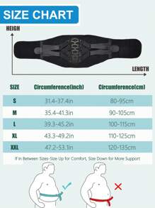 男女适用背部支撑腰部支撑带，符合人体工程学设计，柔软透气针织材质，健身配件 - 黑色 - 查看 6