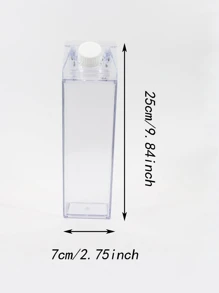 16.91 Oz /33.81 Oz Clear Plastic Milk Carton Water Bottle - Portable Reusable Container For Juice, Tea And Milk - , Square Design, Hand Wash Only