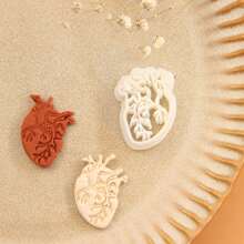 1pc Heart Polymer Clay Cutters, Flower Clay Cutters For Earrings Making, Clay Earrings Cutters, Hollow Clay Cutters For Polymer Clay Jewelry, Jewelry Making Kits