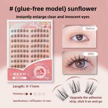 100 簇/10 排无胶化妆睫毛，猫眼睫毛，天然睫毛，旅行必备化妆工具