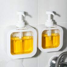 便携式旅行瓶套装 - 防漏，带泵分配器的塑料容器，适用于乳液、护发素、洗发水、沐浴露、洗衣粉、洗手液 - 非常适合酒店、健身房和旅行 - 白色 - 查看 6