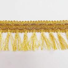 Gold & Silver Tassel Trim Ribbon, Decorative Accessory For Curtain, Clothing, Bags - Multicolor - View 14