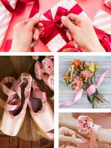 1/2/4 Cuộn Ruy băng satin 4cm tự làm Ruy băng thủ công dùng để làm bó hoa, gói quà, đồ thủ công, làm nơ, trang trí tiệc cưới, ngày của mẹ, tiệc sinh nhật (25 yard/cuộn) - Nhiều màu - Xem 10