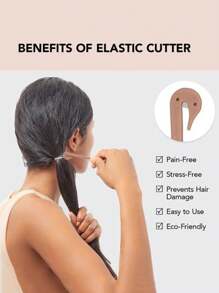 1 dụng cụ cắt dây buộc tóc cầm tay, 1 móc buộc tóc đàn hồi dùng một lần, dụng cụ tháo dây buộc tóc nhẹ nhàng, dụng cụ cắt dây buộc tóc nhiều màu sắc không gây hư tổn - Nhiều màu - Xem 4