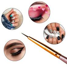 Arte Seducao Kit Of 12 Brushes Fine Tip Nail Decoration Make-Up Delineated Multipurpose Delicate Artistic Nail Art Lines - 淺粉色 - 查看 6