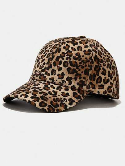 Mũ bóng chày họa tiết da báo có thể điều chỉnh dành cho nữ, Mũ chống nắng thường ngày để đội hàng ngày