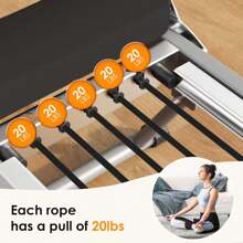 DlandHome Pilates Reformer Machine, Indoor Pilates Reformer With High Strength Alloy Springs, Foldable Pilates Reformer For Home Gym - Mô hình nâng cấp mở rộng màu đen - Xem 7