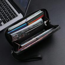 CarrKen New Crocodile Embossed Men's Clutch Bag Multi-Functional Patchwork Contrast Color Zipper Large Capacity Phone Wallet Wallet Purse Wallet Long Wallet Wristlet Wallet