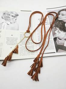 流苏腰带，波西米亚风仿皮材质，四季皆宜，夏季、秋季、万圣节等场合均可佩戴。