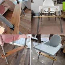 1 pièce Repose-pieds en bambou pour chaise haute avec sangles réglables - Repose-pieds en bois convenant pour une utilisation avec les accessoires de chaise haute Antilop