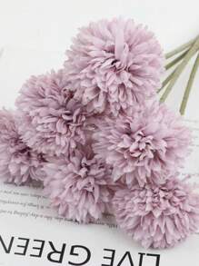 5pcs Artificial Chrysanthemum Ball Flowers Dandelion Hydrangea Arrangement Bouquet Present For Friends Bridal Wedding Bouquet Decor For Home Office House Party Mother's Valentine Day, Decoration Gift