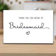 1 张优雅婚礼贺卡、感谢卡（带信封）个性化简约设计，适合婚礼准备和婚礼结束，伴娘邀请卡，婚礼邀请问候感谢伴娘完美选择贺卡（12 厘米/4.7 英寸 X 17 厘米/6.7 英寸） - 彩色 - 查看 4